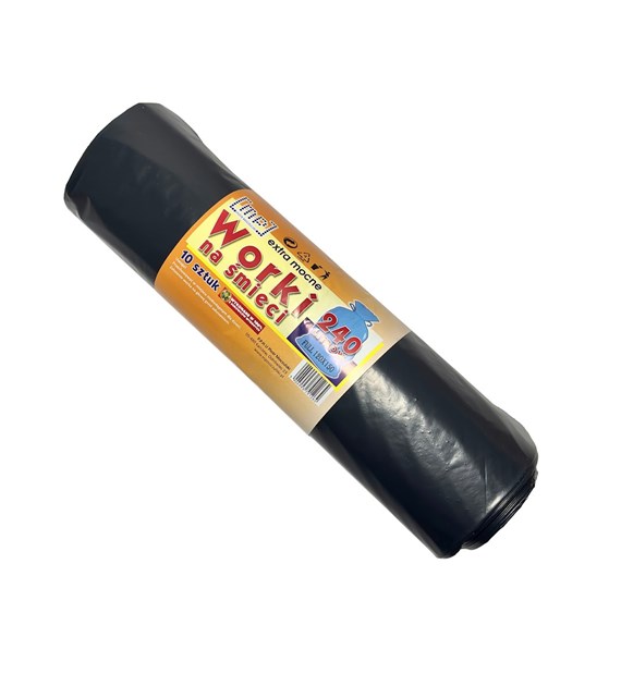 MP Worki na odpady 240l LDPE 55mic czarne 120x150 (50/10/10)