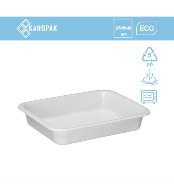 (REUSE) Pojemnik W1/620B 227x178x40 1000ml BIAŁY (16/1/320)
