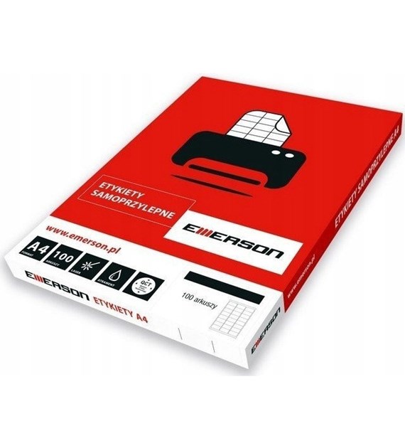 EMERSON ETYKIETA SAMOP. 105x74, 8szt, 100 arkuszy