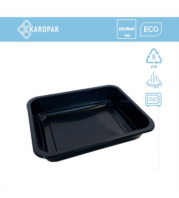 (REUSE) Pojemnik MAP 227x178x45 1100ml niedzielony CZARNY (42/4/80)