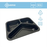 (REUSE) Pojemnik MAP3C 227x178x45 450/300/200ml trójdzielny CZARNY (42/4/80)