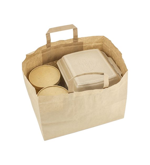 Torba SZARA z uchem płaskim 320x220x250 70g SZEROKIE DNO (36/1/250)