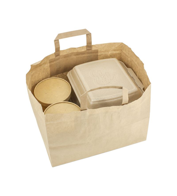 Torba SZARA z uchem płaskim 320x220x250 70g SZEROKIE DNO (36/1/250)