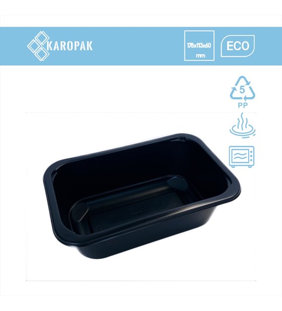 (REUSE) Pojemnik MAP 178x113x60 750ml CZARNY (42/4/80)