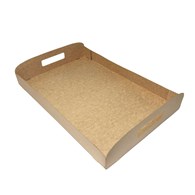 TACA TRANSPORTOWA CATERINGOWA DO PUDEŁKA Z OKNEM -LIŚĆ kraft 30,7x45,7x4,5 (_/5/10)