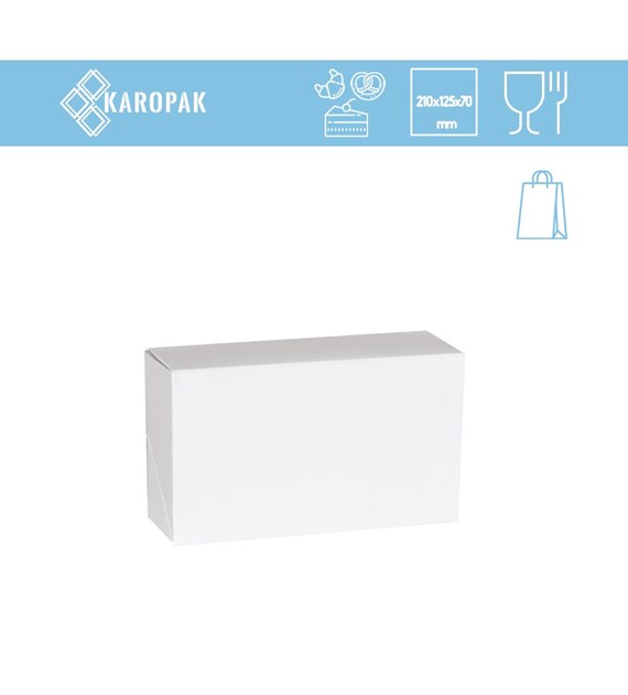 PUDEŁKO DO CIAST ZAMYKANE 210x125x70 BIAŁE (_/9/20)