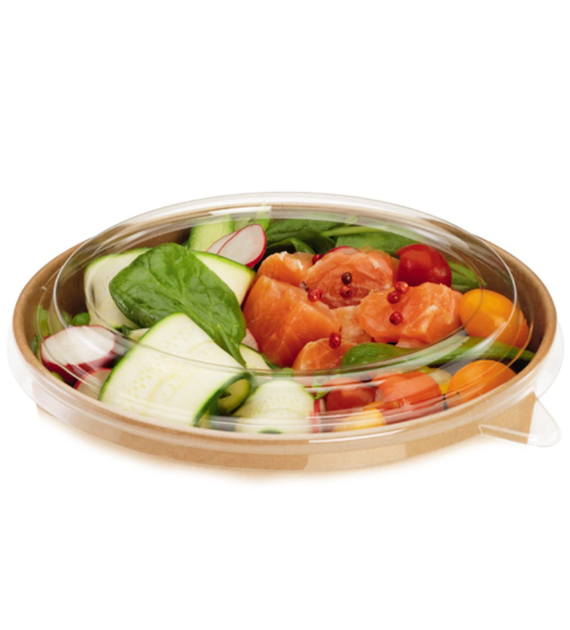 Przykrywka rPET do pojemnika papierowego 850, 1100, 1300ml fi185mm (18/6/50)