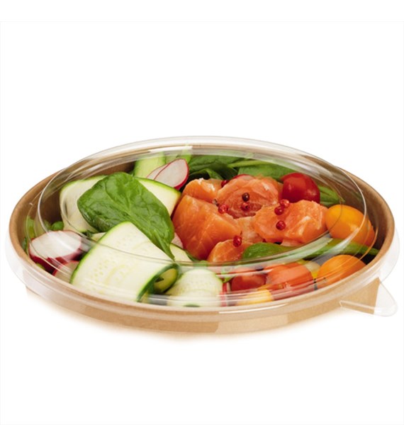 Przykrywka rPET do pojemnika papierowego 850, 1100, 1300ml fi185mm (18/6/50)