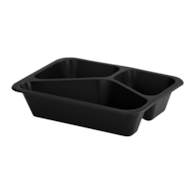 (REUSE) POJEMNIK DO ZGRZEWU TRÓJDZIELNY B-227x178x50 CZARNY (32(40)8/50)