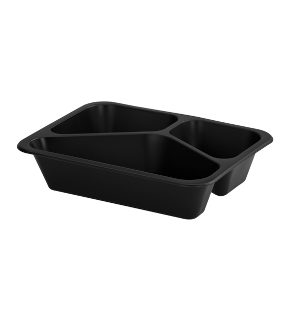 (REUSE) POJEMNIK DO ZGRZEWU TRÓJDZIELNY B-227x178x50 CZARNY (32(40)8/50)