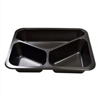 (REUSE) POJEMNIK DO ZGRZEWU TRÓJDZIELNY B-227x178x50 CZARNY (32(40)8/50)