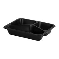 (REUSE) POJEMNIK DO ZGRZEWU TRÓJDZIELNY B-227x178x40 CZARNY (30(36)/8/50)