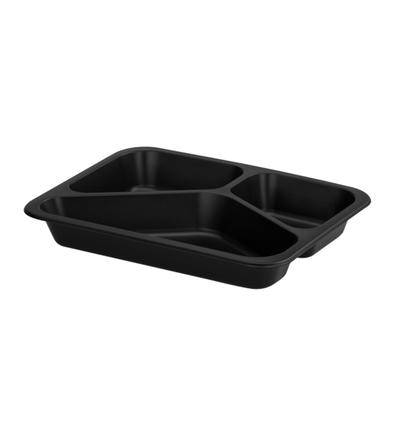 (REUSE) POJEMNIK DO ZGRZEWU TRÓJDZIELNY B-227x178x30 CZARNY (30(36)/8/50)