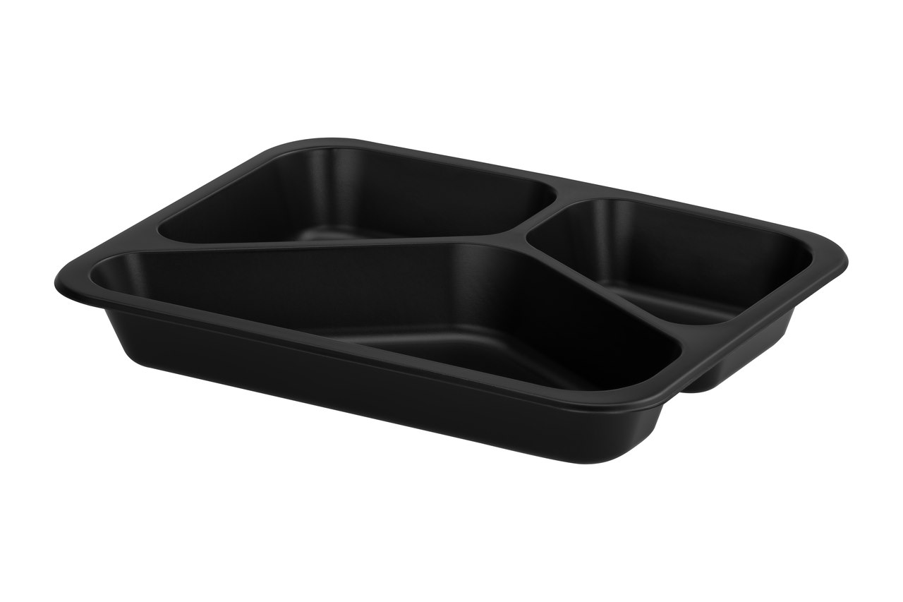 (REUSE) POJEMNIK DO ZGRZEWU TRÓJDZIELNY B-227x178x30 CZARNY (30(36)/8/50)