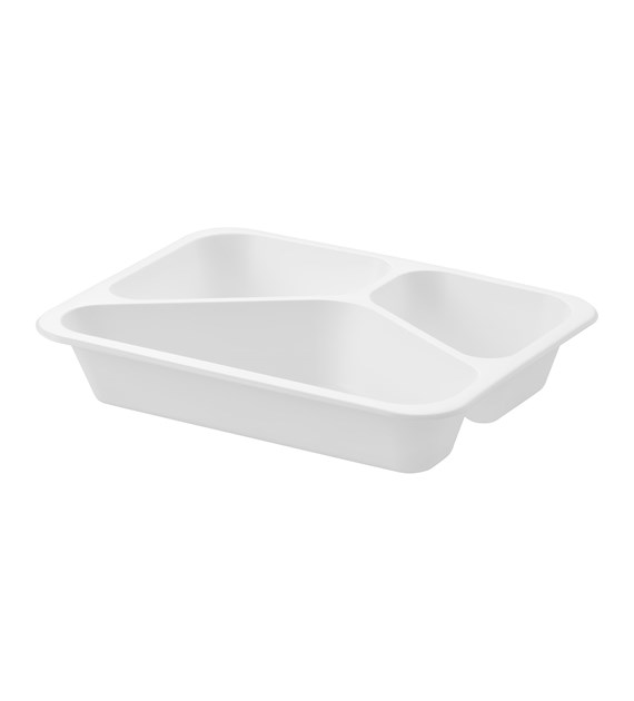 (REUSE) POJEMNIK DO ZGRZEWU TRÓJDZIELNY B-227x178x40 BIAŁY (30(36)/8/50)