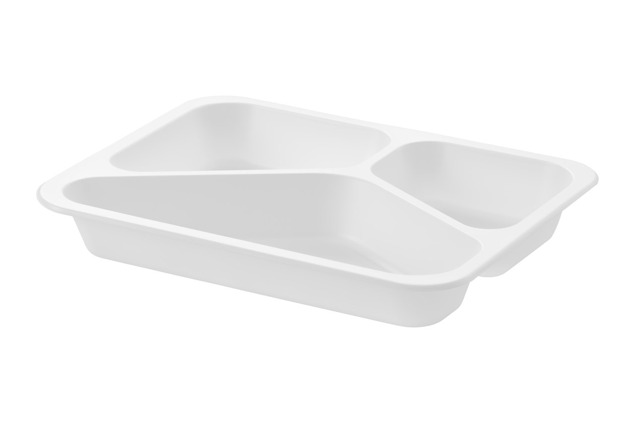 (REUSE) POJEMNIK DO ZGRZEWU TRÓJDZIELNY B-227x178x30 BIAŁY (30(36)/8/50)