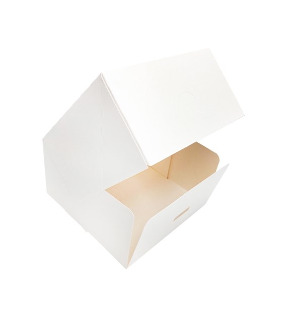 PUDEŁKO DO CIAST ZAMYKANE 180x180x100 BIAŁE (_/12/15)