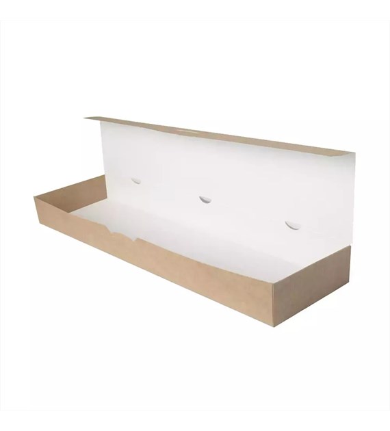 (EKO) PUDEŁKO NA ZAPIEKANKĘ BRĄZOWE 380x110x50mm (_/1/100)