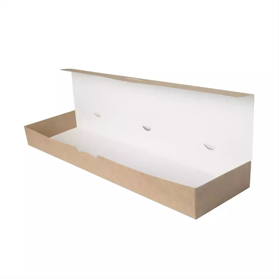 (EKO) PUDEŁKO NA ZAPIEKANKĘ BRĄZOWE 380x110x50mm (_/1/100)