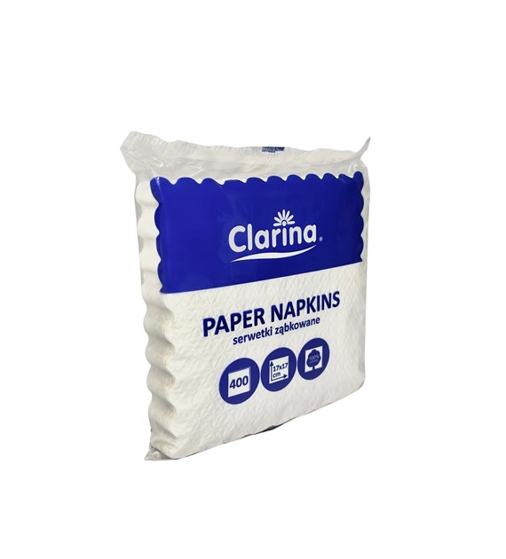 Serwetka 1-W 17x17 ząbkowana BIAŁA (30/32/400)