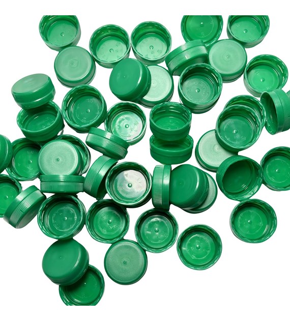 Nakrętka do butelki PET gwint 38mm ZIELONA PRZYTWIERDZANA (0/30/100)