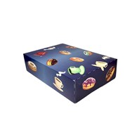 PUDEŁKO DO CIAST ZAMYKANE 310x220x80 PĄCZKI NIEBIESKIE (_/10x15/1)