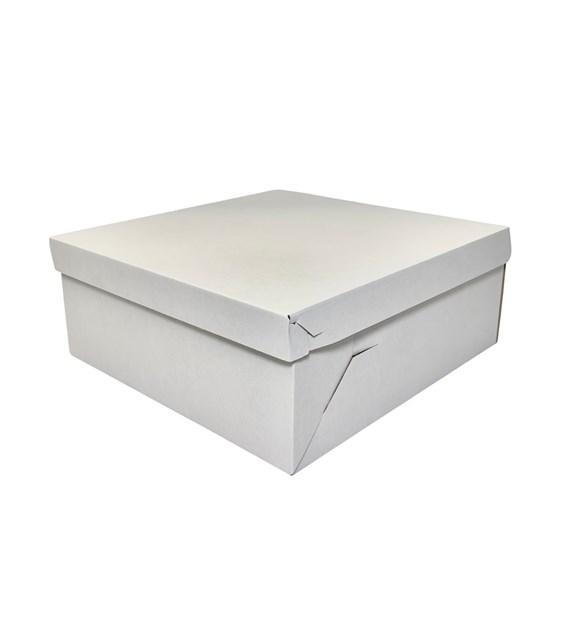 Pudełko do tortów 38x38x15cm biało-szare z klapą (_/100/1)