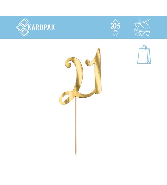 TOPPER NA TORT ZŁOTE `21`