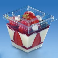 (REUSE) FINGERFOOD kubek kwadratowy PIRAMIDA 200ml + pokrywka (48/8/50)