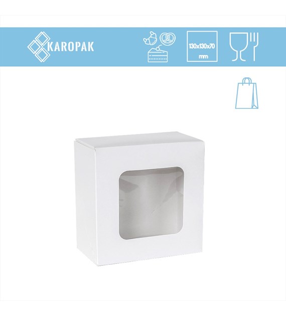 PUDEŁKO DO CIAST ZAMYKANE 130x130x70 Z OKNEM (_/11x20/1)