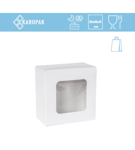 PUDEŁKO DO CIAST ZAMYKANE 130x130x70 Z OKNEM (_/11x20/1)