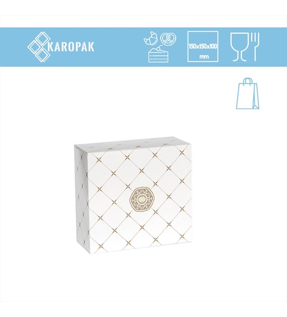 PUDEŁKO DO CIAST ZAMYKANE 150x150x100 ROZETA (_/16/15)