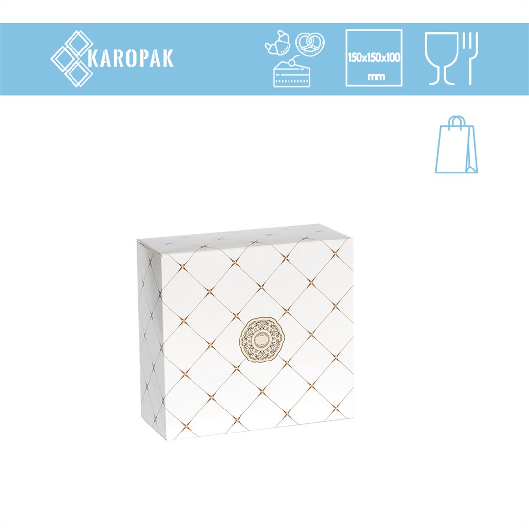 PUDEŁKO DO CIAST ZAMYKANE 150x150x100 ROZETA (_/16/15)
