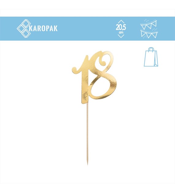 TOPPER NA TORT ZŁOTE `18`