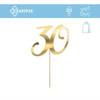 TOPPER NA TORT ZŁOTE `30`