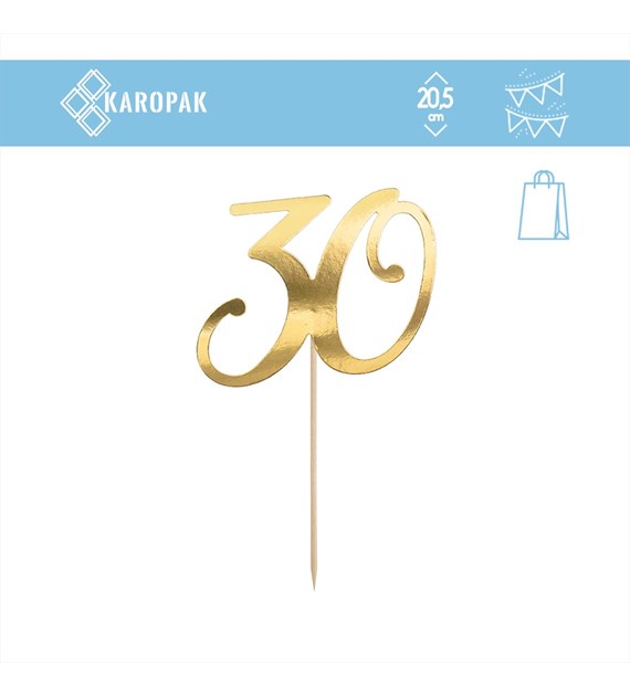TOPPER NA TORT ZŁOTE `30`