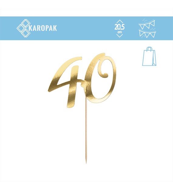 TOPPER NA TORT ZŁOTE `40`