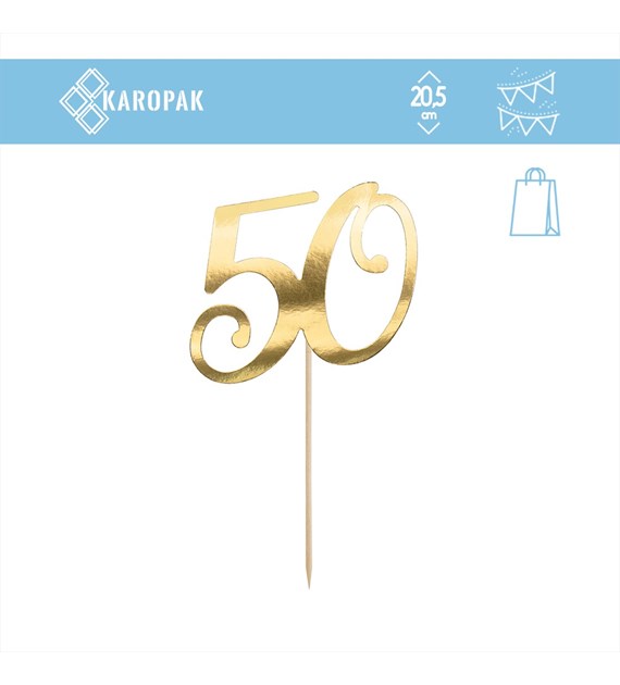 TOPPER NA TORT ZŁOTE `50`