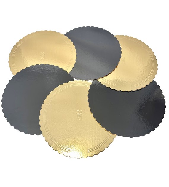 PODKŁAD OKRĄGŁY ZŁOTO-CZARNY KARBOWANY 36cm 2400g (_/1/50)