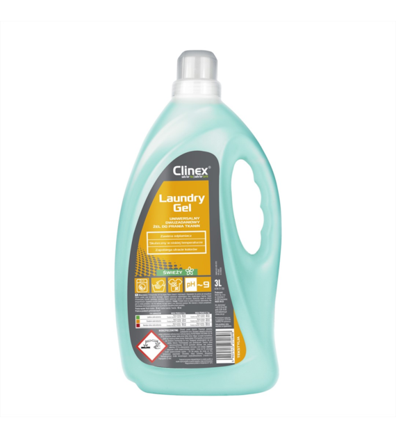 CLINEX LAUNDRY GEL Uniwersalny dwuzadaniowy żel do prania tkanin 3L (40/4/1)