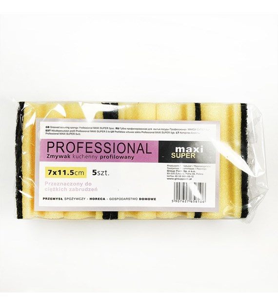 GĄBKA PROFESSIONAL MAXI SUPER ŻÓŁTA M 7x11,5cm (_/32/5)