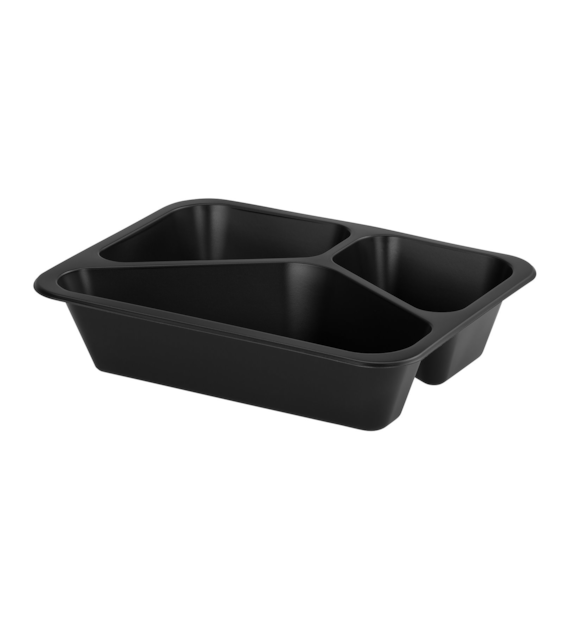 (REUSE) POJEMNIK DO ZGRZEWU TRÓJDZIELNY B-227x178x50 CZARNY LITE (32(40)/12/50)