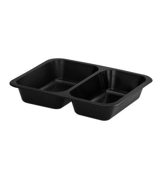 (REUSE) POJEMNIK DO ZGRZEWU DWUDZIELNY B-227x178x40 CZARNY LITE (32(40)/12/50)
