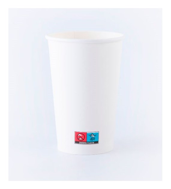 (SUP) Kubek papierowy BIAŁY 16oz 400ml (34/10/50)