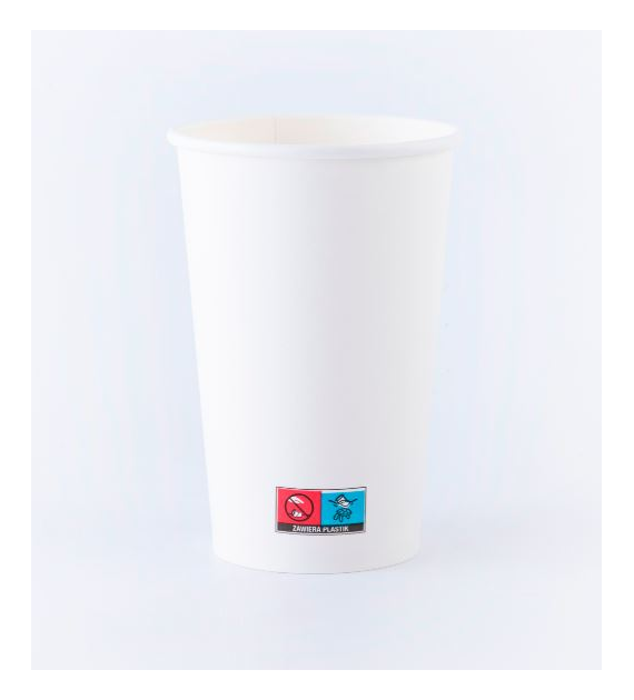 (SUP) Kubek papierowy BIAŁY 16oz 400ml (34/10/50)