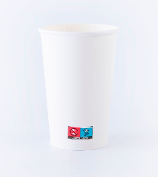 (SUP) Kubek papierowy BIAŁY 16oz 400ml (34/10/50)