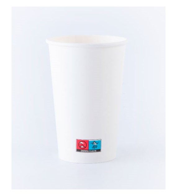 (SUP) Kubek papierowy BIAŁY 12oz 300ml (34/10/50)