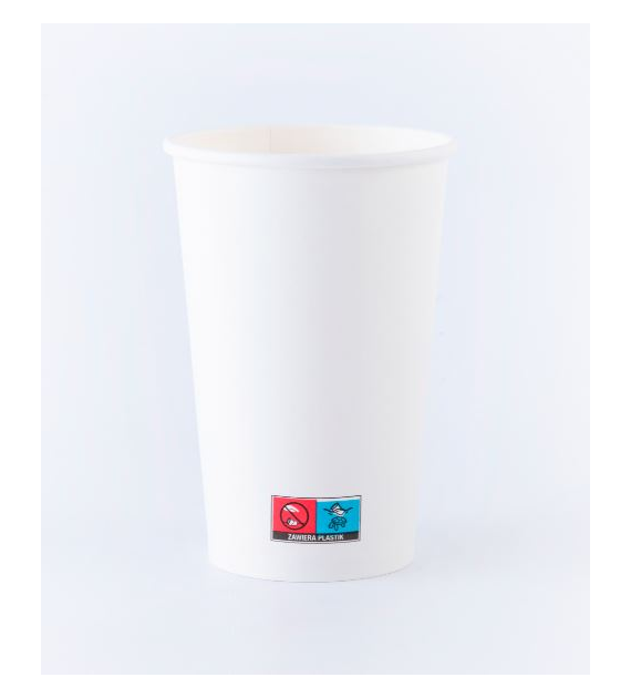(SUP) Kubek papierowy BIAŁY 12oz 300ml (34/10/50)