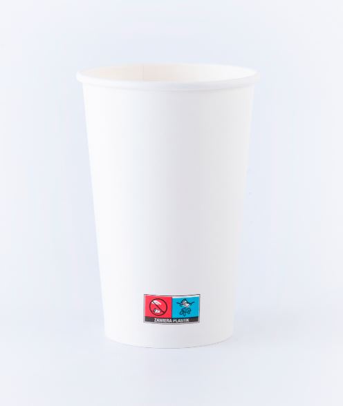 (SUP) Kubek papierowy BIAŁY 12oz 300ml (34/10/50)