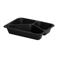 (REUSE) POJEMNIK DO ZGRZEWU TRÓJDZIELNY B-227x178x40 CZARNY LITE (32(40)/12/50)